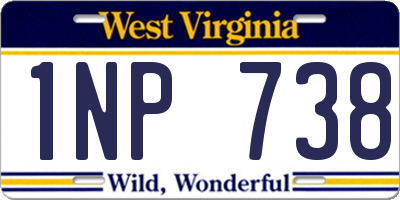 WV license plate 1NP738