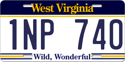 WV license plate 1NP740