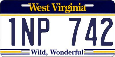 WV license plate 1NP742