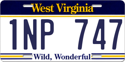 WV license plate 1NP747