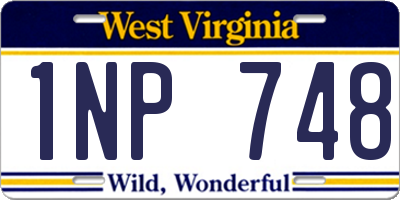 WV license plate 1NP748