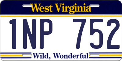 WV license plate 1NP752