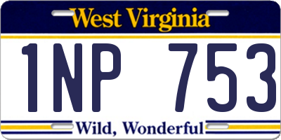 WV license plate 1NP753