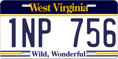 WV license plate 1NP756