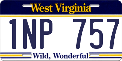 WV license plate 1NP757