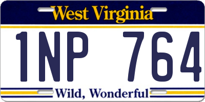 WV license plate 1NP764
