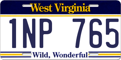 WV license plate 1NP765