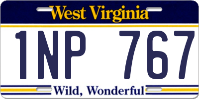 WV license plate 1NP767