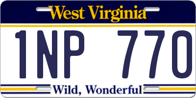 WV license plate 1NP770