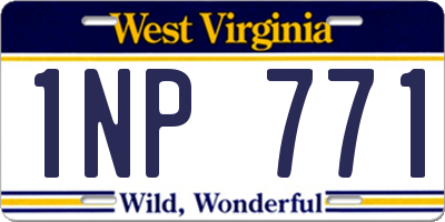 WV license plate 1NP771