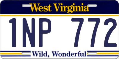 WV license plate 1NP772