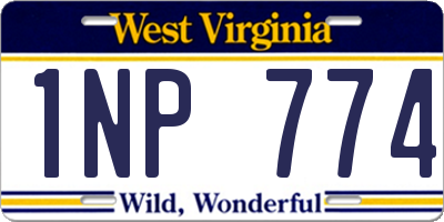 WV license plate 1NP774