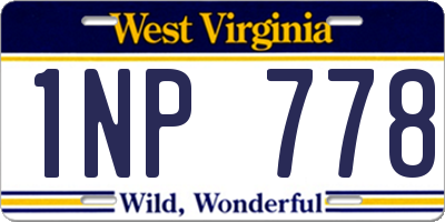 WV license plate 1NP778