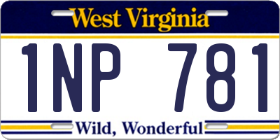 WV license plate 1NP781