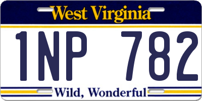 WV license plate 1NP782