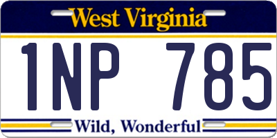 WV license plate 1NP785