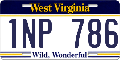 WV license plate 1NP786