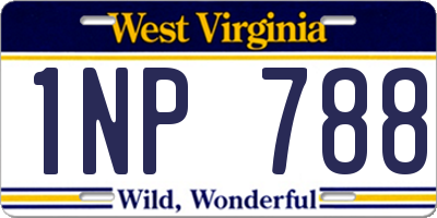 WV license plate 1NP788