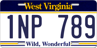 WV license plate 1NP789