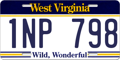 WV license plate 1NP798
