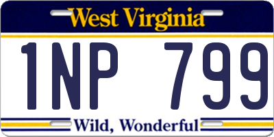 WV license plate 1NP799