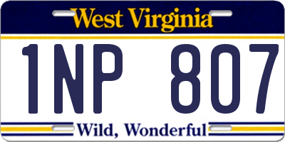 WV license plate 1NP807