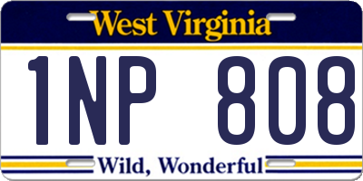 WV license plate 1NP808