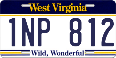 WV license plate 1NP812