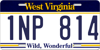 WV license plate 1NP814