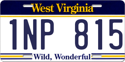 WV license plate 1NP815