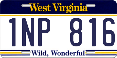 WV license plate 1NP816
