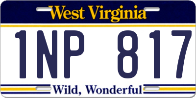 WV license plate 1NP817