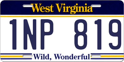 WV license plate 1NP819