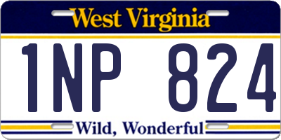 WV license plate 1NP824