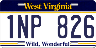 WV license plate 1NP826