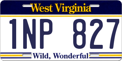 WV license plate 1NP827