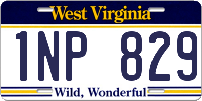 WV license plate 1NP829