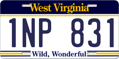 WV license plate 1NP831