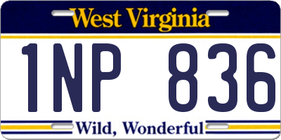 WV license plate 1NP836