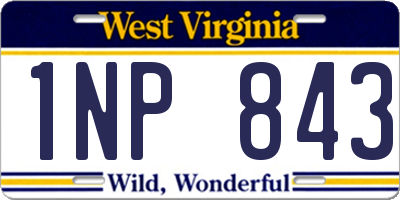 WV license plate 1NP843