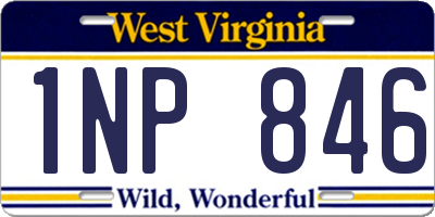 WV license plate 1NP846