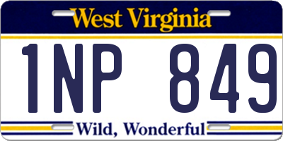 WV license plate 1NP849