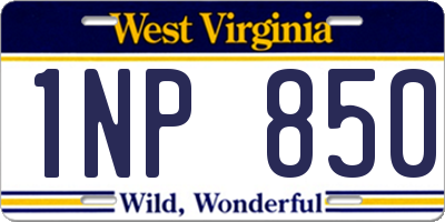 WV license plate 1NP850