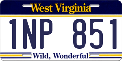 WV license plate 1NP851