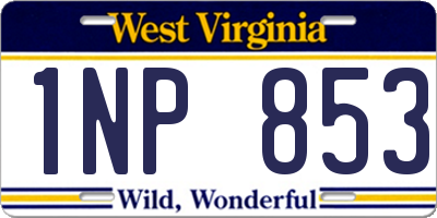WV license plate 1NP853