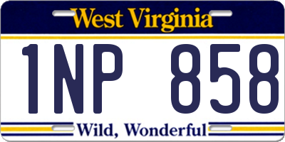 WV license plate 1NP858