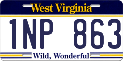 WV license plate 1NP863