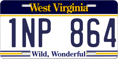 WV license plate 1NP864