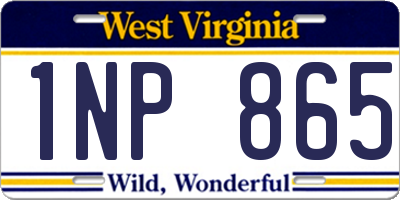 WV license plate 1NP865