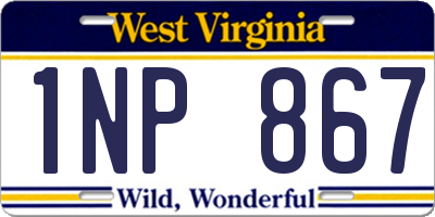 WV license plate 1NP867